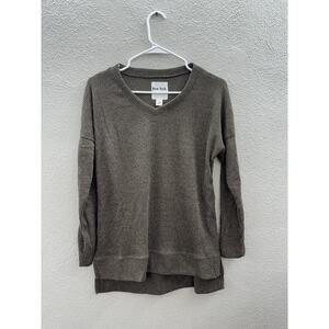 New York Laundry Womens Sweater Size Small Brown Ribbed Long Sleeve V-Neck